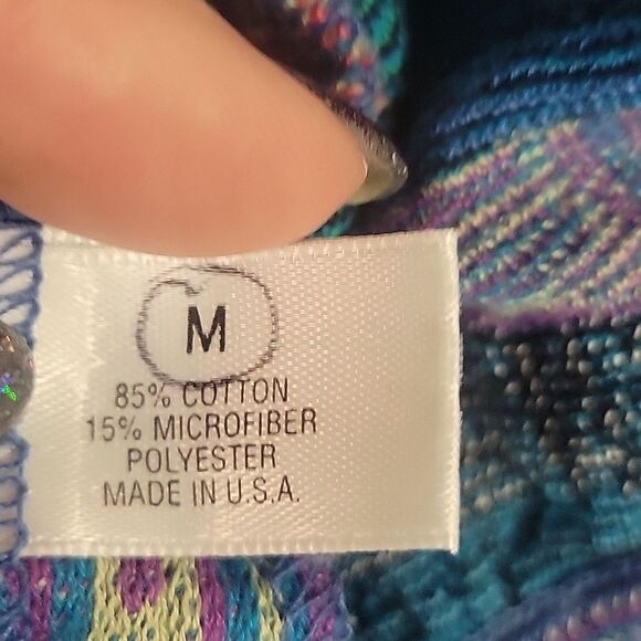 St. Croix Vintage, Coogi Inspired cardigan.  Cotton blend.  Made in the USA. M - Picture 5 of 6